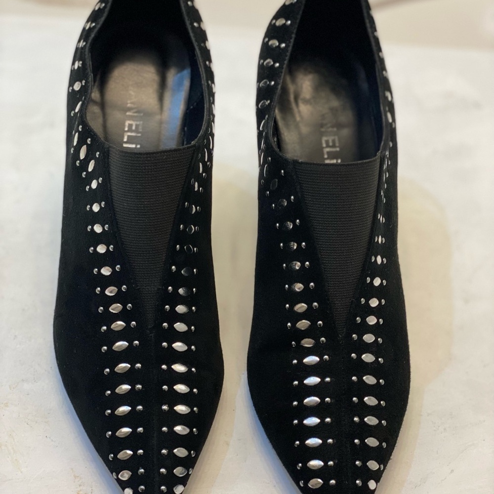 VANELI ZOEY Black Suede Studded ankles boots size 9M excellent condition perfect - Picture 11 of 12